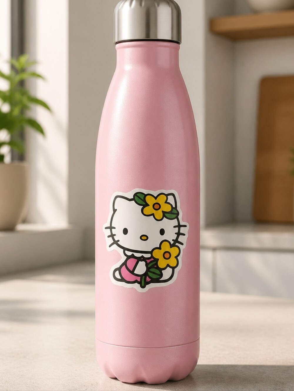 Hello Kitty Sticker Cat Face Flowers Self-Adhesive Matte Laptop Luggage Locker